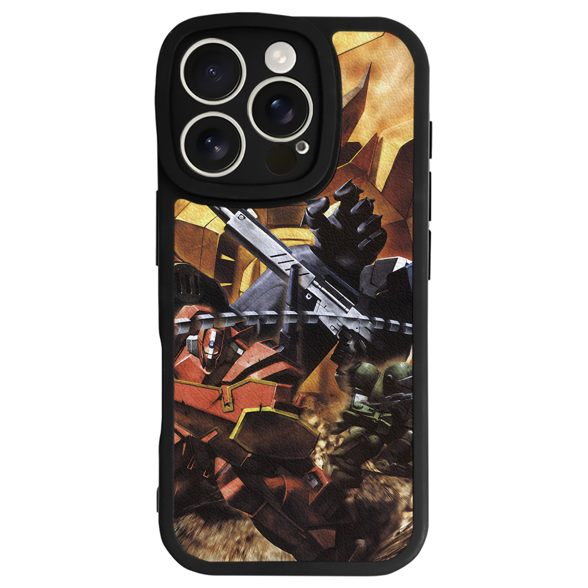 （画像用） 機動戦士ガンダム Mobile Suit Gundam 【iPhone 16シリーズ対応】シリコンスマホケース（レザー調） 材質：シリコン